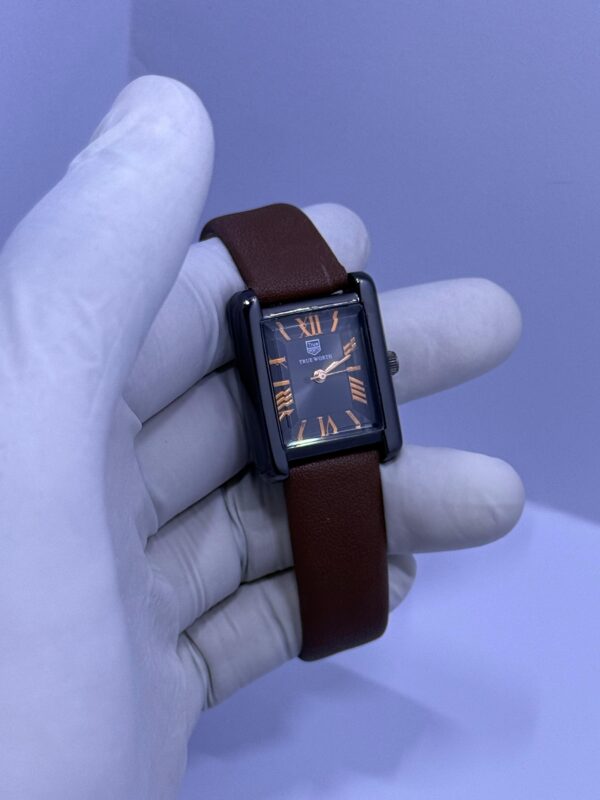 TrueWorth™ Rectangular Roman Dial Leather Watch
