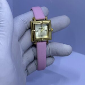 TrueWorth™ Elegant Square Dial Pink Leather Watch
