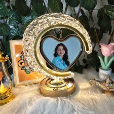 Elegant LED Crescent Moon Photo Frame Lamp