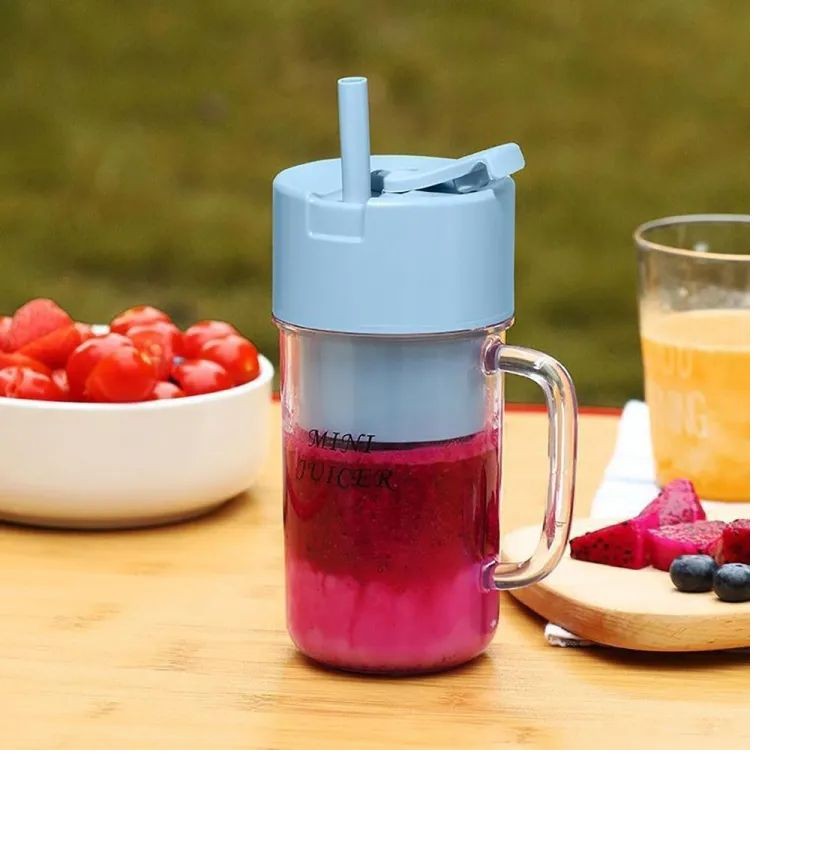 500ml Portable Juicer With Straw USB Electric Stainless Steel Fruit Juicer - Image 2