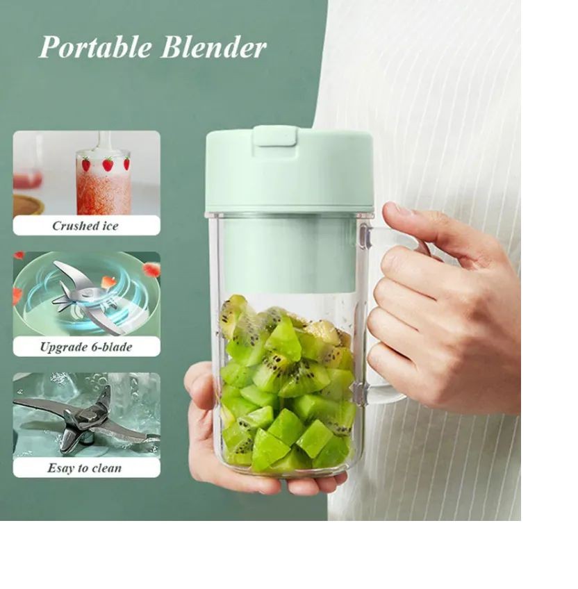 500ml Portable Juicer With Straw USB Electric Stainless Steel Fruit Juicer - Image 3