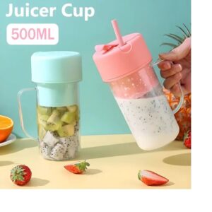 500ml Portable Juicer With Straw USB Electric Stainless Steel Fruit Juicer