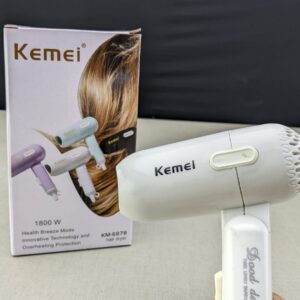 Original Kemei KM-6878 Mini Portable & Foldable Hair Dryer | 1800W Powerful
